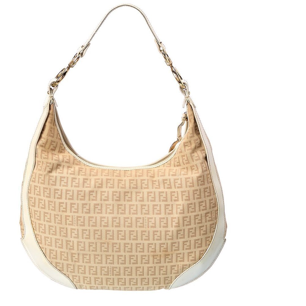 FENDI Beige Zucca-Print Canvas Zucca Chef Hobo Bag (Authentic Pre-Owned) - Picture 2 of 4